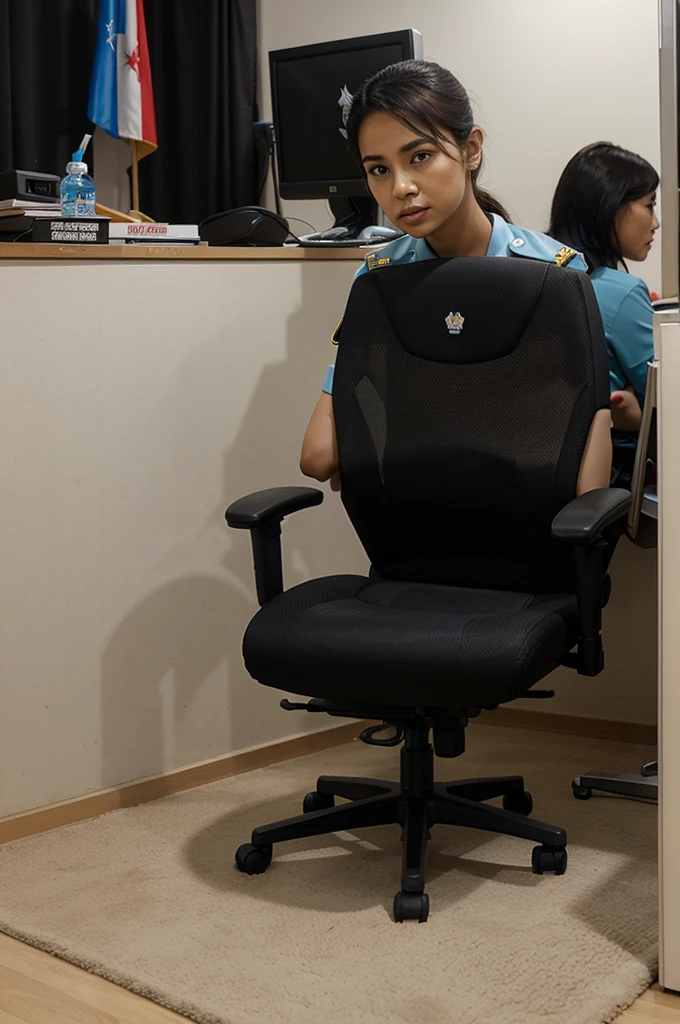 Karikatur 4d polisi Indonesia pria di kantor