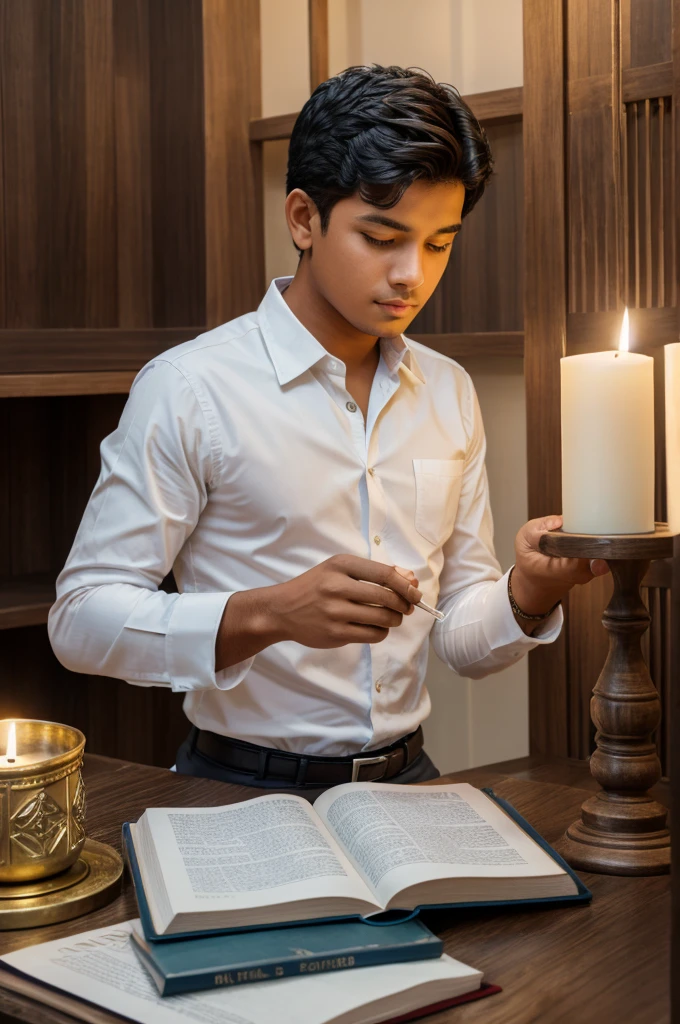 One boy background trading Candle chart and book writing Rubel.2