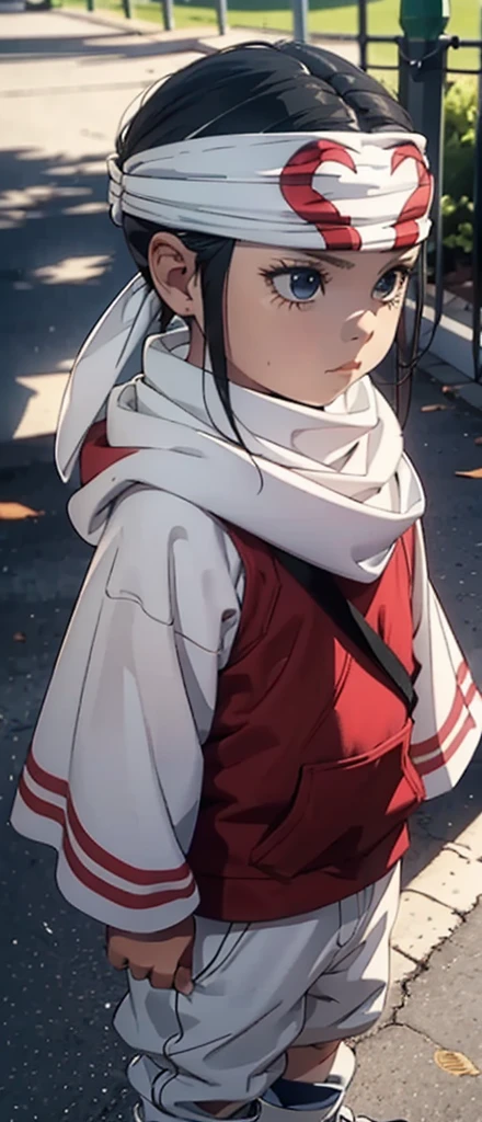 Beautiful kid face quality clothing Extremely beautiful cute kid 7year old kid kid body extremely detailed clothing expensive cowl bandana on forehead profile image full body image style beautiful kid face side view ultra cute face kid beautiful kid kid like face different views