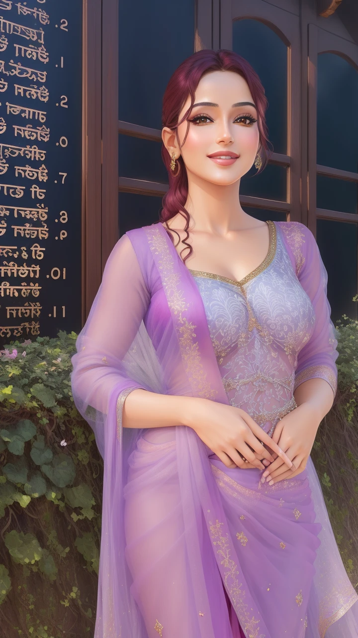 (Masterpiece:1.4), CG Unity 8k walpaper, ((Realistic: 1.2)), Ray Tracing, k,a girl 20 years, ((Luxury glitter Burgundy wearing an elegant saree: 1.2)), Beautiful curves on body, Young figure, Super round Young breasts under the saree blouse, Naval showing, ((beautiful ovel shape belly button)), curly long hair,deep black eyes,shiny red lips,brown skin,lotus flower in her hair, palms decorated with henna,in a blooming garden,bright colorful flowers,green grass,blue sky,sunshine falling on her,peaceful and serene expression,subtle smile on her face,fingers delicately touching flower petals,body language full of grace and elegance, scenic beauty,painting as medium,detailed and vivid,high-resolution image,photorealistic rendering,vibrant colors,soft lighting, [(4 different Poses),(pose 1: Grab hair with both hands, tighten tummy to lift hips,stand side ways),(pose 2: strech your arm,hand on hip, tighten tummy and lift hip),(pose 3: tilt head to smile,put arm behind back,place arm side by leg),(pose 4: title your head to smile,put your hands naturally by your side,stand side ways)], (Detailed poses), (Detailed Dress), (detailed background) , Beautiful human real fingers, beautiful human real hands, Real human natural skin, 