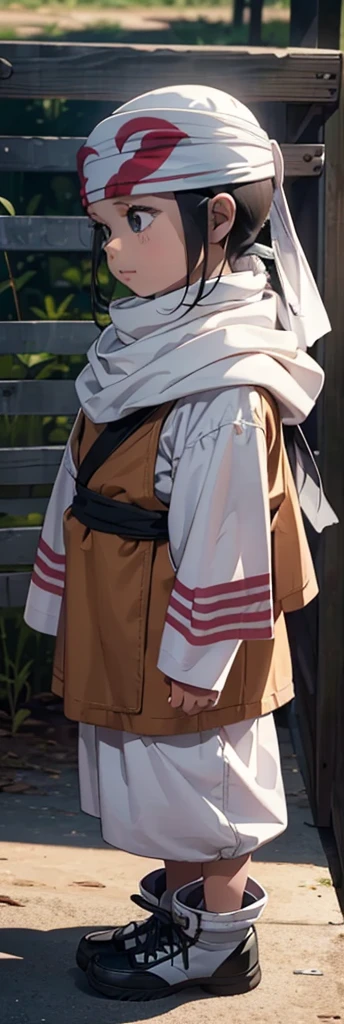 Beautiful ??? face quality clothing Extremely beautiful cute kid 7year old kid kid body extremely detailed clothing expensive cowl bandana on forehead profile image full body image style beautiful kid face side view ultra cute face ??? beautiful kid kid like face 1080 16k very_high_resolution