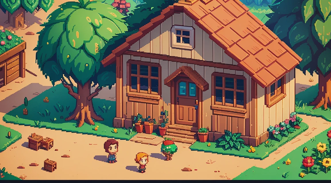 Pixel art character in Stardew Valley style