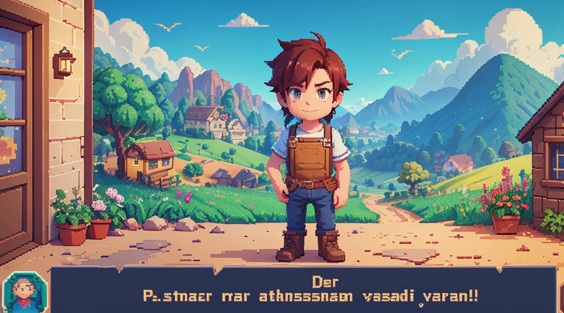 Pixel art character in Stardew Valley style
