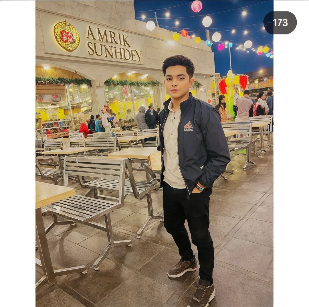 Add a girls beside of this boy in image