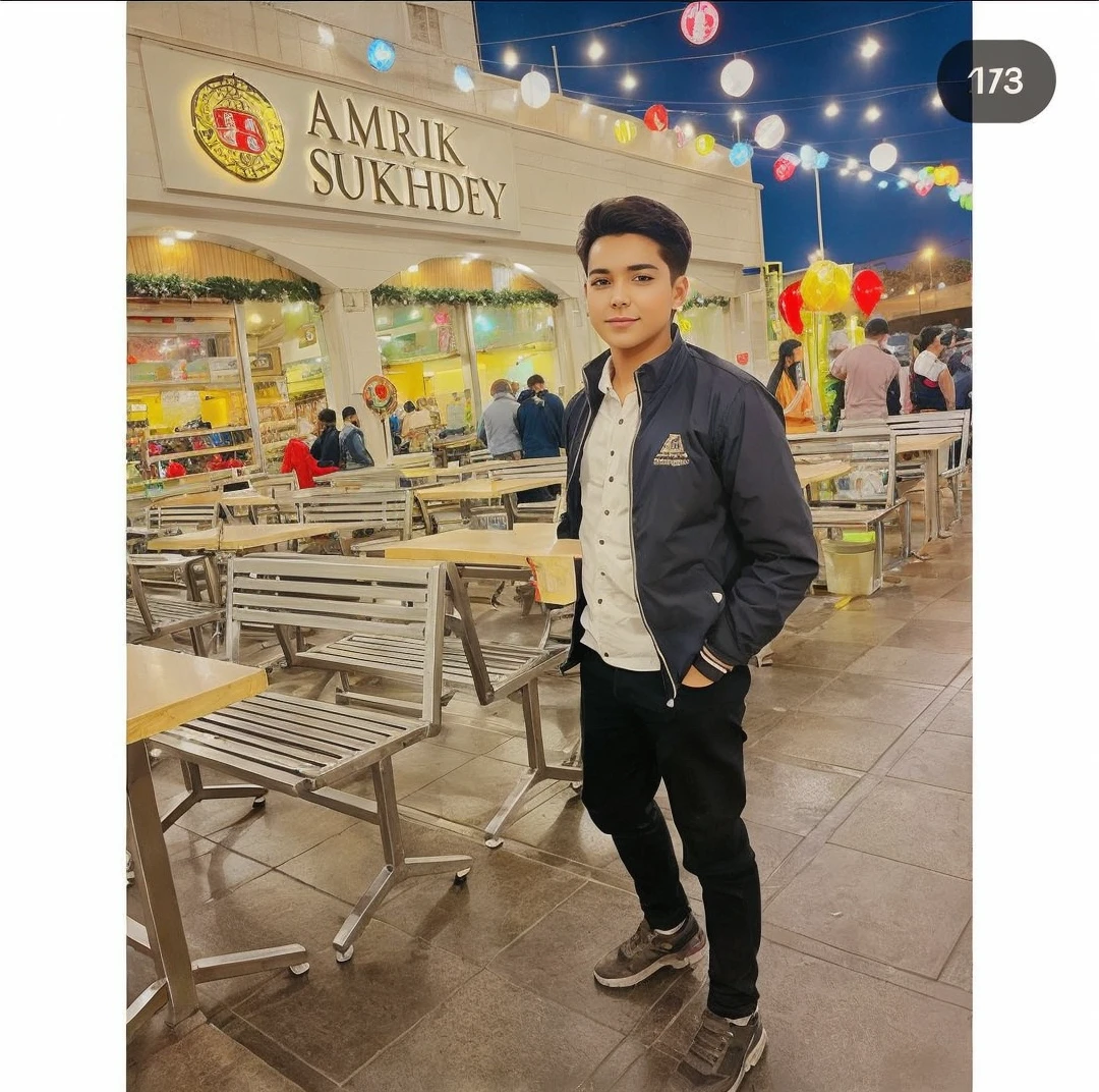 Add a girls beside of this boy in image