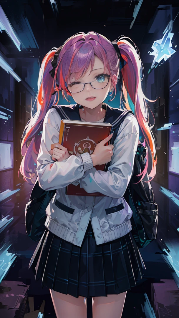 (Highest quality),(works of masters),(Super detailed),(Detailed Eye Description:1.0),(lens flare:1.0),(poster:1.0),(tarot card border:1.0),portrait centered,(close up:1.0),(nagative space:0.8),(Negative space:1.6),(alone),(floating colorful {wind|Water magic|墨water|water crystals|ice|fire|fire flame|lightning|Internet|rock|sand|particle|Fire flower of light|Blood}:1.0),(Many are colorful {soap bubbles|cloud|thorns|peak|vine|current|spiral|just|wing|tattoo|Vertical direction|octahedron}:1.0),(floating {Red|green|blue|aqua|purple|yellow|Black|white|grey|Pinkwater|tangerine|Lyme} {ribbon|merit|particle|blade|Droplets|snowflake|Soft balls}:1.0),({water crystal|ice|fire|fire flame|wind|water|Earth|Stone|space|music|Sonic|vortex} {magic|wing}:1.0), ({Ray tracing,luminescent|dappled sunshine,light,Caustics|night,black theme mystery,weird|easy going,soft}:1.2), ({rich and colorful|Flashing colors}:1.0),(Beautiful and detailed light:1.0),({lean forward|lean back|tilt to one side|}:1.2),{(Smile:1.0)|(Fake laugh:1.0)|(grim expression:1.0)},({small|small||lips,eyelash}:1.0),{(open mouth:1.0)|(Keep your mouth shut:1.0)|},({eyelash|eye shadow||}),{One Eye Closed|||},({Red|green|blue|aqua|purple|yellow|Black|white|grey|Pinkwater|tangerine|Lyme} hair:1.4),({short|long|mediate} hair:1.0),({from below|from above|View from the side|from behind|facing the observer}:1.3),(halo:1.3),(head tilt:1.0),(dynamic poses:1.1),(Asymmetrical hair:1.2),({Red|green|blue|aqua|purple|yellow|Black|white|grey|Pinkwater|tangerine|Lyme} {armor|skirt|collared shirt|suit|full outfit}:1.0),({formal|army|technical clothing|Urban Wind Style|casual,casual clothes|fantasy,Magic Mentor|wild,tribe|science fiction,futuristic}),({Plaid skirt|layered skirt|Fluffy skirtes|tights|Pants|shorts}),({Red|green|blue|aqua|purple|yellow|Black|white|grey|Pinkwater|tangerine|Lyme} {Eye|Eye|student}:1.4),{(forehead:1.5),asymmetrical bangs|side fringe|Hair between Eye|blunt bangs|Sweep bangs},{One Eye is covered|ponytail|High dou