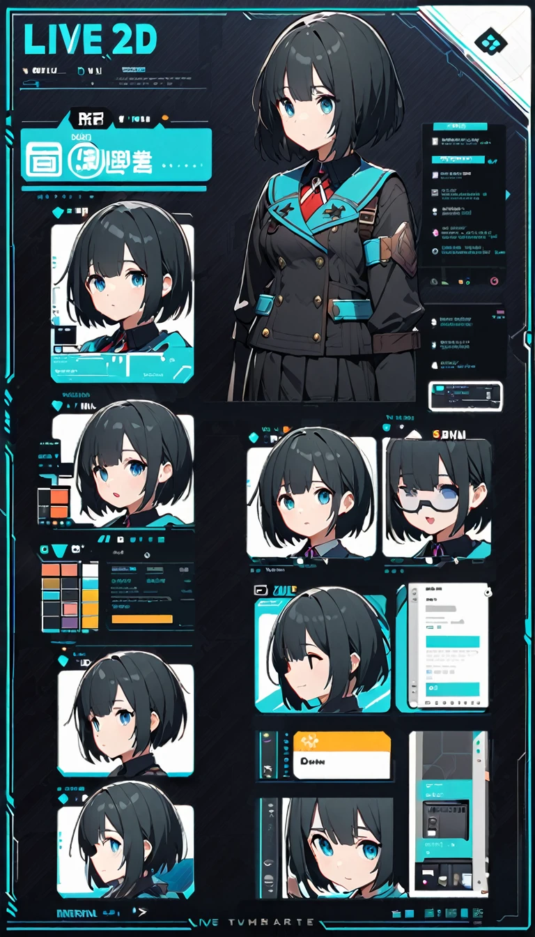 live2D character parts template, parts asset,live 2D vtuber model asset,