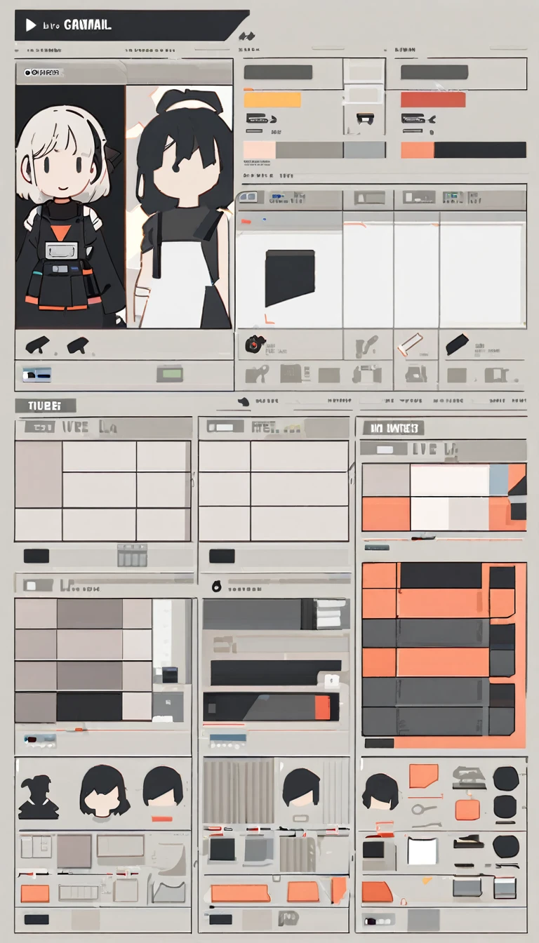 live2D character parts template, parts asset,live 2D vtuber model asset,