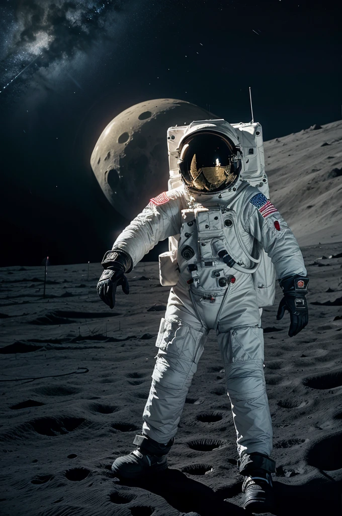 astronaut on the moon scenery