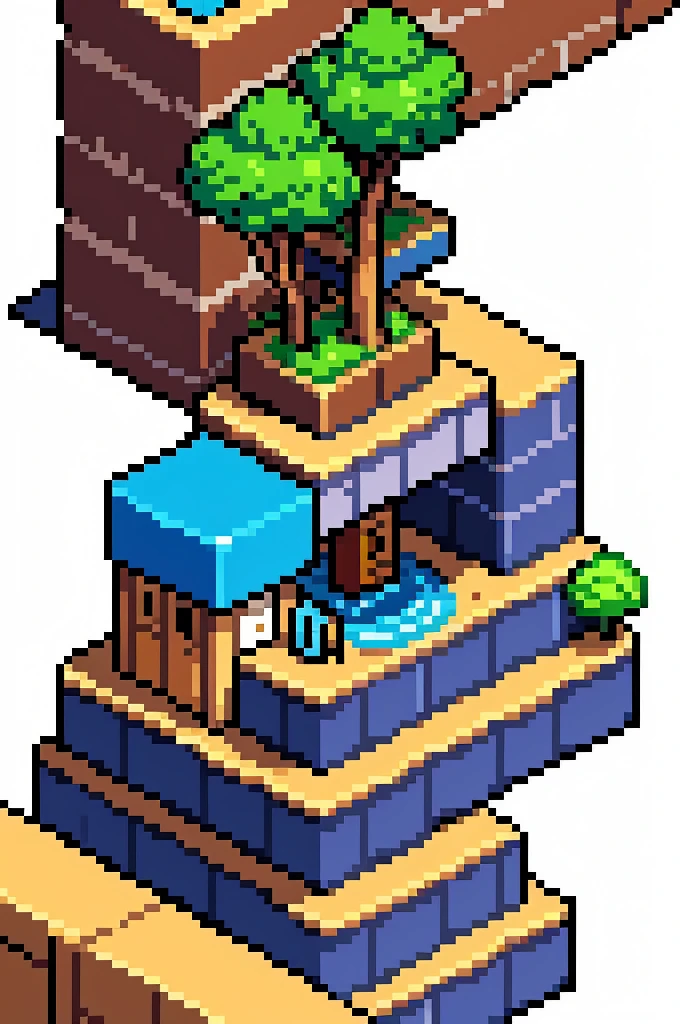 A imaginary tileset summer urban theme for a platform game 2D asset Unity Engine, 16 bits side scroller pixel art style