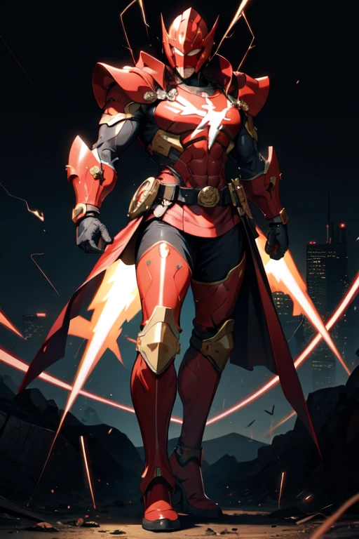 1boy, white, full body, Illustration, cinematic light, high resolution, best quality, ultra detailed, masterpiece, power suit, powerranger, suit, spd, (silver royal guard ranger suit), gold detail, holding white pistol, flowing, light armor, martial arts, dynamics, flames, particles