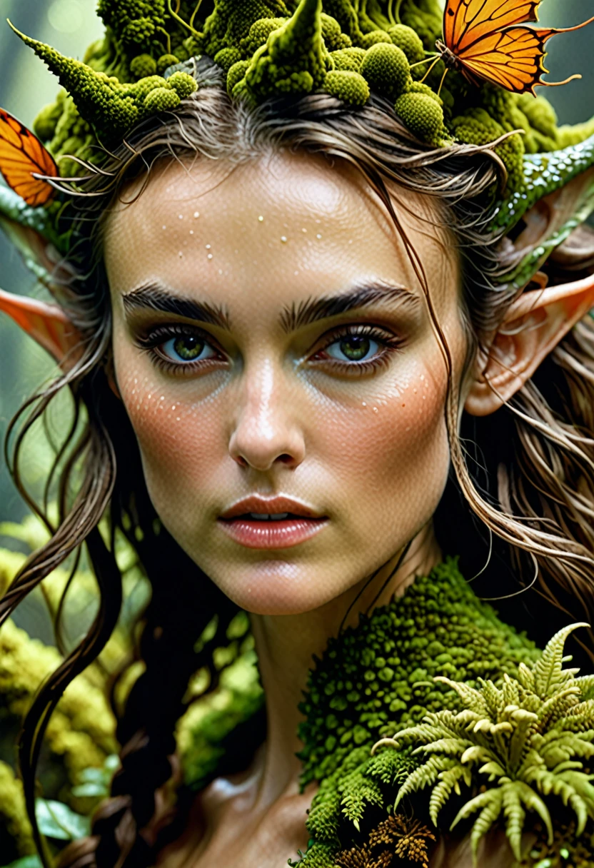 Looks like Keira Knightley, Closeup of a Surreal moss Elf with pointy ears in the styles of Ernst Haeckel, Arthur Rackham, Roger Dean, Jeff Wall, by Wolfgang Tillmans, Brooke Shaden $etching drawing illustration$ resin
detailed matte painting, deep color, fantastical, intricate detail, splash screen, complementary colors, fantasy concept art, 8k resolution trending on Artstation Unreal Engine 5