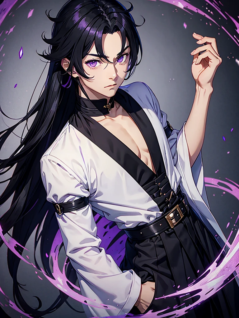 black hair purple eyes isekai male