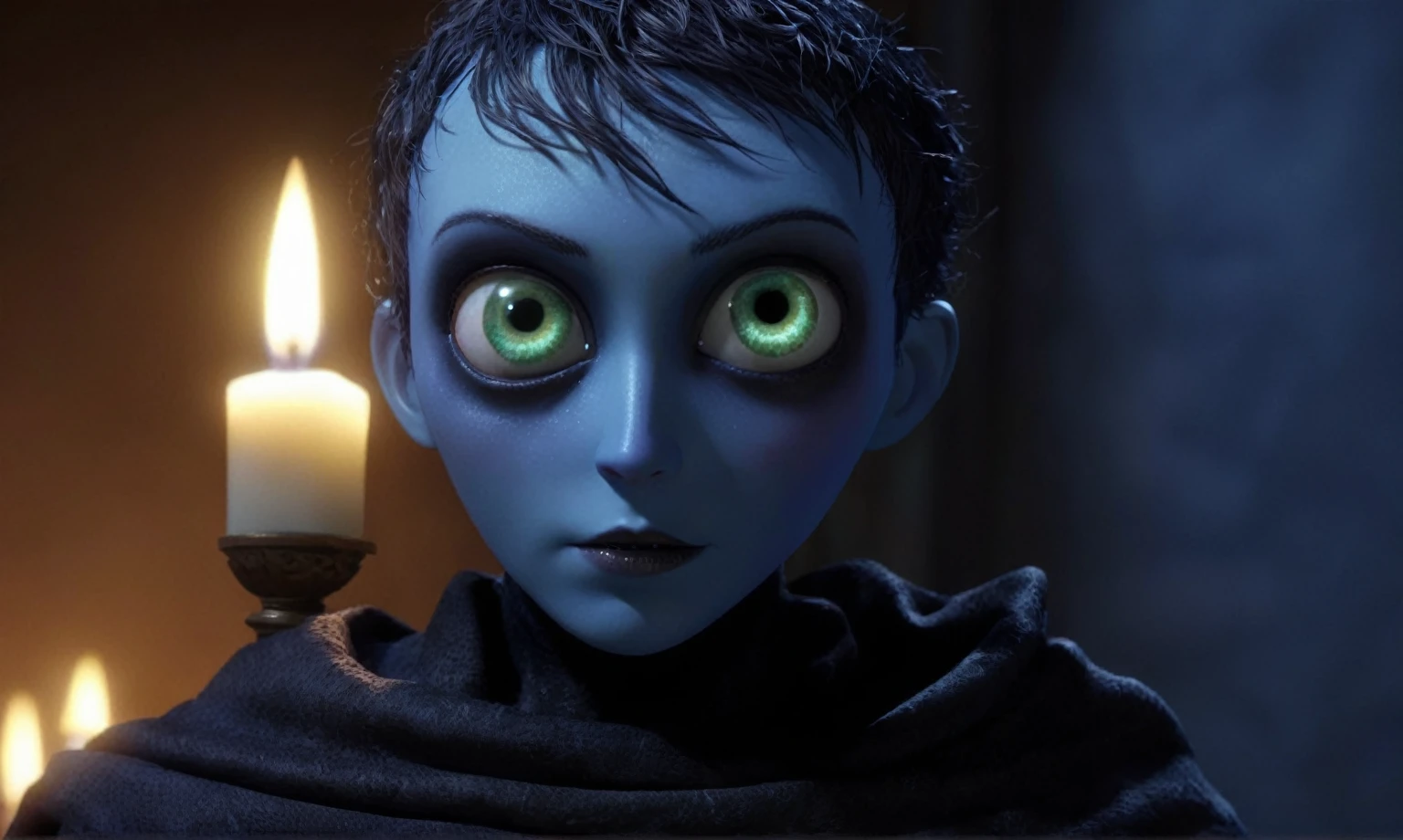 (((creature with a spectral and ghostly appearance)). Her skin is pale, almost translucent. His eyes shine with a bluish glow, he wears dark, torn clothes that float around him, as if permeated by an aura of mourning. Its appearance is complemented by details such symbols of mourning and gothic elements, further emphasizing its dark air. is portrayed as a haunted and tormented entity,{creature},face pretty face,extremely detailed,intricate details,eyes extremely detailed, high detailed eyes,16k resolution, realistic humid skin,extremely intricate details,Epic Realistic,face anatomically correct,Ultra HD,HDR, natural skin textures, hyper realism,realistic skin texture, hyper detailed,extremely Realism,Ultra Detailed,body logically correct,pixar movie still, pixar movie screenshot, frame from pixar movie, animated movie still, still from the pixar movie, still from a pixar movie, disney pixar movie still, pixar movie scene, still from pixar movie, still from a 2001 pixar movie, pixar render, animated film still

