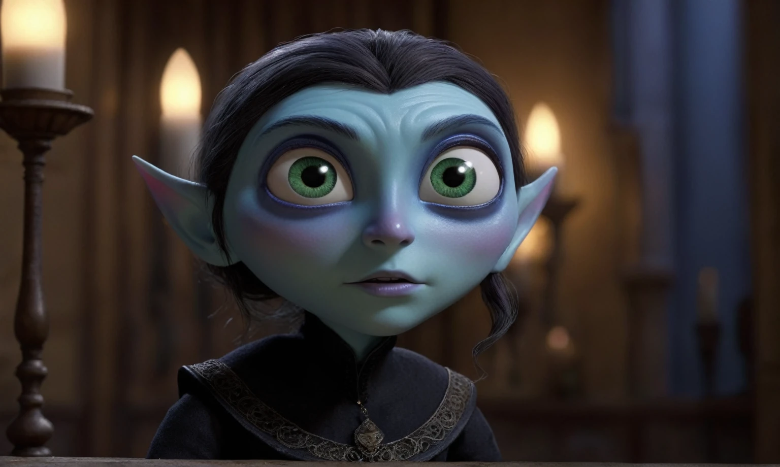 (((creature with a spectral and ghostly appearance)). Her skin is pale, almost translucent. His eyes shine with a bluish glow, he wears dark, torn clothes that float around him, as if permeated by an aura of mourning. Its appearance is complemented by details, symbols of mourning and gothic elements, further emphasizing its dark air. is portrayed as a haunted and tormented entity,{creature},face pretty face,extremely detailed,intricate details,eyes extremely detailed, high detailed eyes,16k resolution, realistic humid skin,extremely intricate details,Epic Realistic,face anatomically correct,Ultra HD,HDR, natural skin textures, ],masterpiece,intricate details,faded,eyes extremely detailed, high detailed eyes,16k resolution,RAW,retina, Nikon Z9,hyper realism,realistic skin texture, hyper detailed,extremely Realism,Ultra Detailed,body logically correct,venice mask,pixar movie still, pixar movie screenshot, frame from pixar movie, animated movie still, still from the pixar movie, still from a pixar movie, disney pixar movie still, pixar movie scene, still from pixar movie, still from a 2001 pixar movie, pixar render, animated film still

