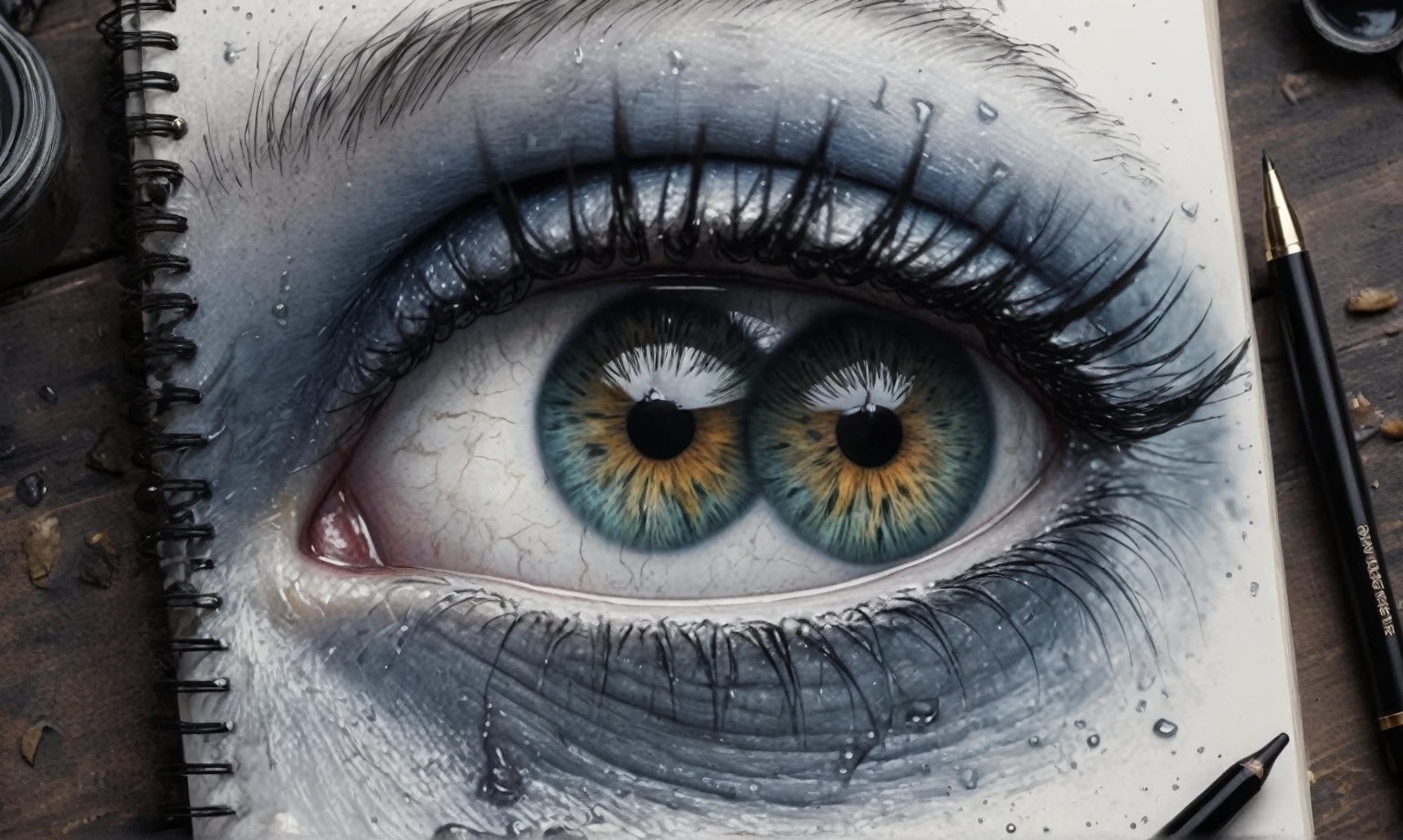 someone wrote a notepad with a heart on it and a pair of glasses, notebook, large)}], cutie, [ forgetful ], fanart, special, doodle, [ realistic photo ]!!, [ [ hyperrealistic ] ], cute, on a notebook page, colored, wallpaper”, beautiful image, you're something special, childhood memory, beutiful, header text”,eyes extremely detailed,intricate details eyes,eyes extremely detailed, high detailed eyes,16k resolution, eyes anatomically correct,Ultra HD,HDR,hyper realism, hyper detailed,extremely Realism,Ultra Detailed,body logically correct,Extremely detailed,High contrast,Masterpiece,Realism,Ultra Detailed, intricate details,realistic humid leather, cinematic style,irina yermolova,high contrast,hdr,extremely detailed, [deep night landscape],masterpiece,intricate details,faded,eyes extremely detailed,Silverclaw,view from height,full-body-shot,High contrast,Masterpiece,Realistic,Ultra Detailed,intricate details,realistic humid skin,extremly intricate,realism,photorealism, cinematic style,irina yermolova,HDR,((Wangechi Quality)),extremely detailed, [night landscape],masterpiece,intricate details,faded,eyes extremely detailed, high detailed eyes,16k resolution,RAW, Nikon Z9,chinese orc's village of fishers on seaside,authentic,full body length,Labradorite babygirl,native italian troll ,pretty face,eyebrow up,full body shot,ominous landscape,glate gray atmosphere,by art Simon Stalenhag,Nicola Samori,(((Wangechi Mutu))),prime colors,urban,extremely detailed,masterpiece,intricate details,faded,eyes extremely detailed, high detailed eyes,4k resolution,RAW, Nikon Z9