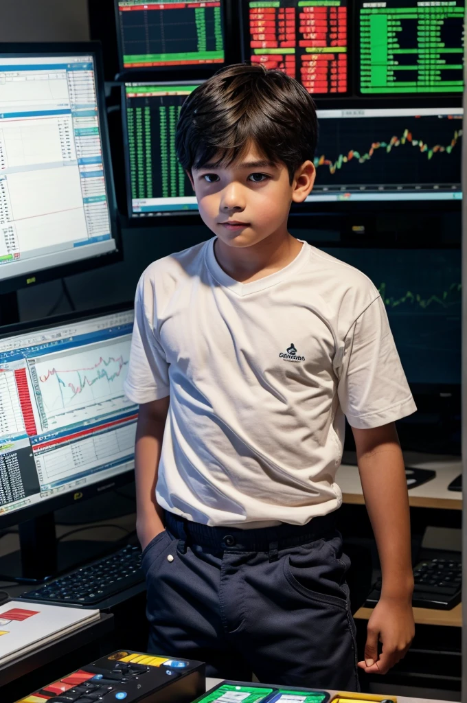 A boy with his trading setup