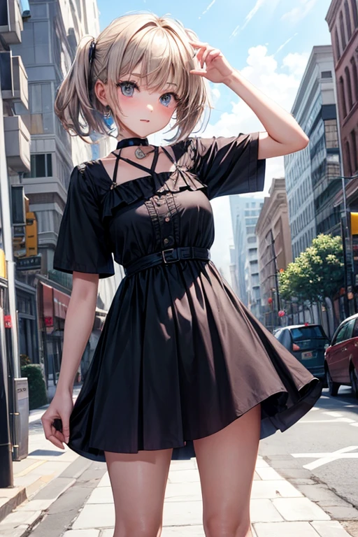 Make a girl in an asymmetrical dress