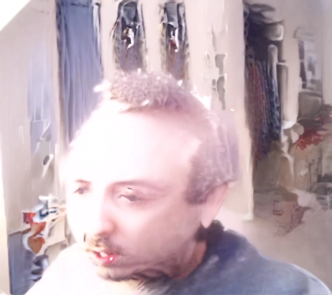 b0ssmanjack, transforming into giant rodent, 1boy, facial hair, solo