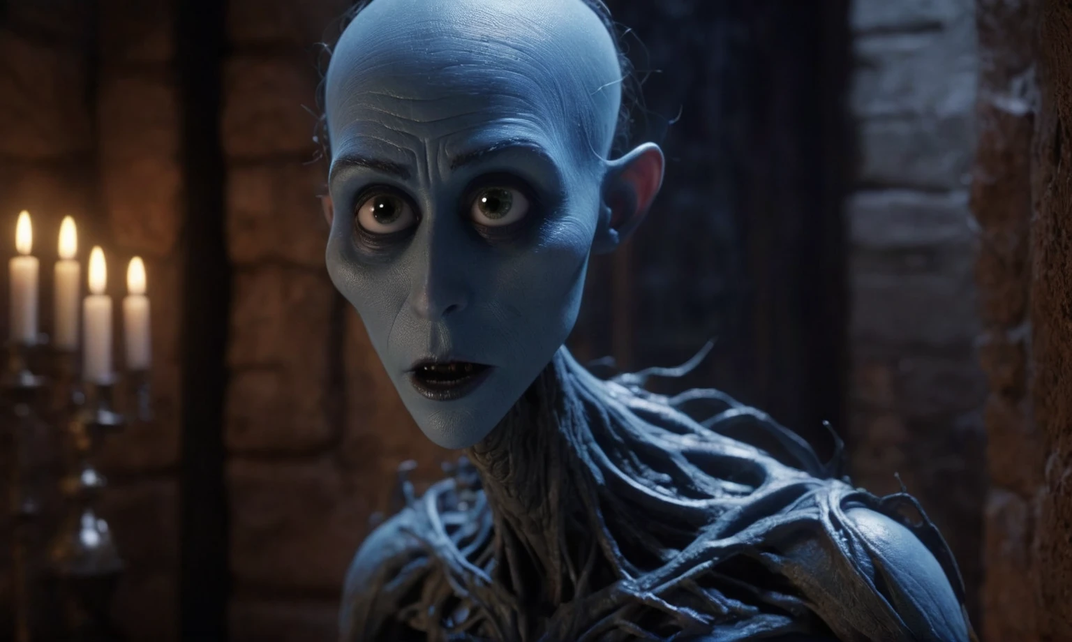 (((creature with a spectral and ghostly appearance)). Her skin is pale, almost translucent. His eyes shine with a bluish glow, he wears dark, torn clothes that float around him, as if permeated by an aura of mourning. Its appearance is complemented by details such symbols of mourning and gothic elements, further emphasizing its dark air. is portrayed as a haunted and tormented entity,{creature},face pretty face,extremely detailed,intricate details,eyes extremely detailed, high detailed eyes,16k resolution, realistic humid skin,extremely intricate details,Epic Realistic,face anatomically correct,Ultra HD,HDR, natural skin textures, hyper realism,realistic skin texture, hyper detailed,extremely Realism,Ultra Detailed,body logically correct,pixar movie still, pixar movie screenshot, frame from pixar movie, animated movie still, still from the pixar movie, still from a pixar movie, disney pixar movie still, pixar movie scene, still from pixar movie, still from a 2001 pixar movie, pixar render, animated film still

