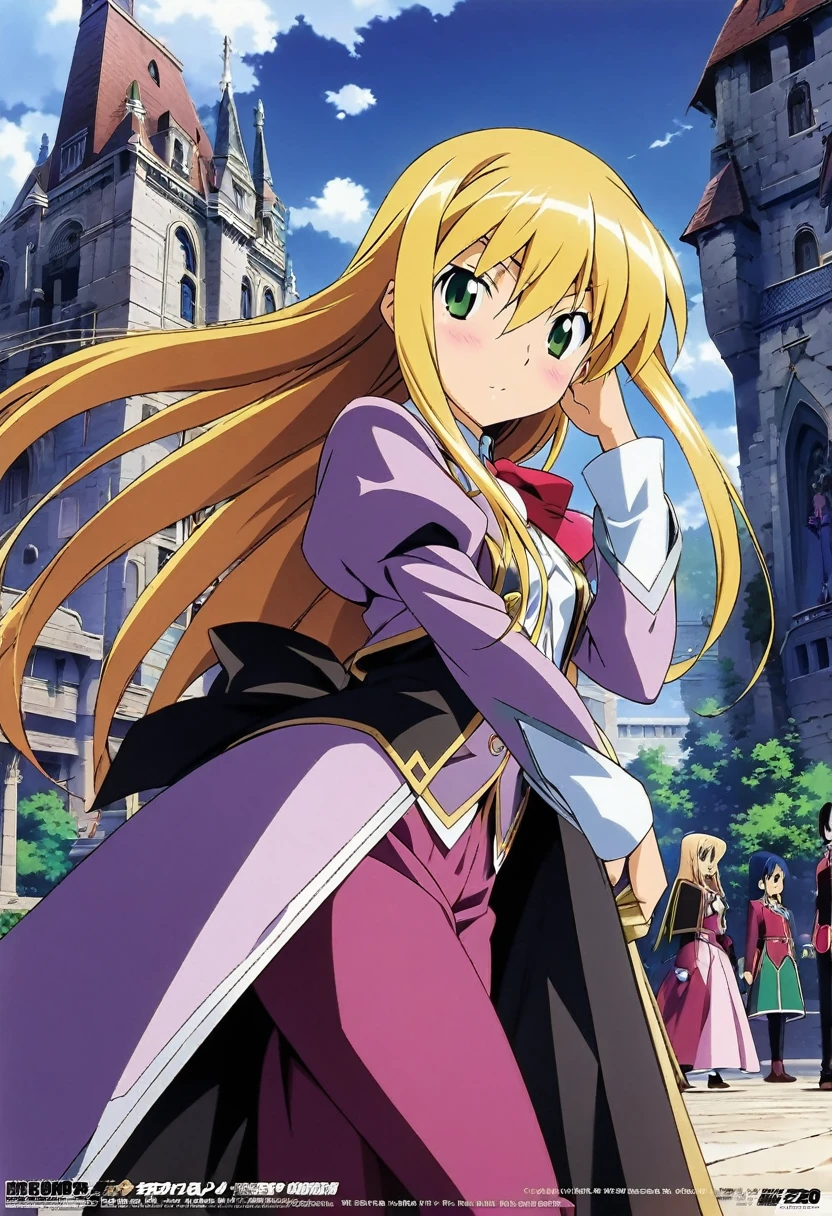 ((anime zero no tsukaima art, masterpiece, 4k, extreme quality)).
The theme is magic high school.
The setting is the Academy of Magic, it is extremely detailed, full of different and varied students around the scene, it's daytime, the setting is giant and futuristic, the view of the scene is complete and far, without blurring.
Disney's Rapunzel, only one, , she is 170 centimeters tall, her hair is 170 centimeters length, wonderful face, green eyes, she wears the Tristain's Academy of Magic uniform, very very very very very extremely long and shiny blonde Rapunzel's hair, green eyes, She is very thin, flat breasts, thin waist, wide hips, big round ass, wonderful curves, shy behavior, shy pose, fullbody.
the atmosphere is hot.
Complete view of the scene.