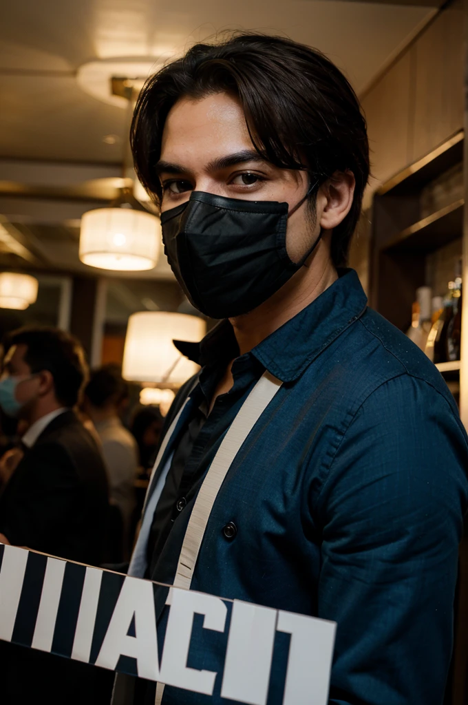 The man with mask in party