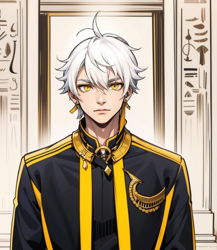 This is a young man speaking, , white hair, yellow eyes.