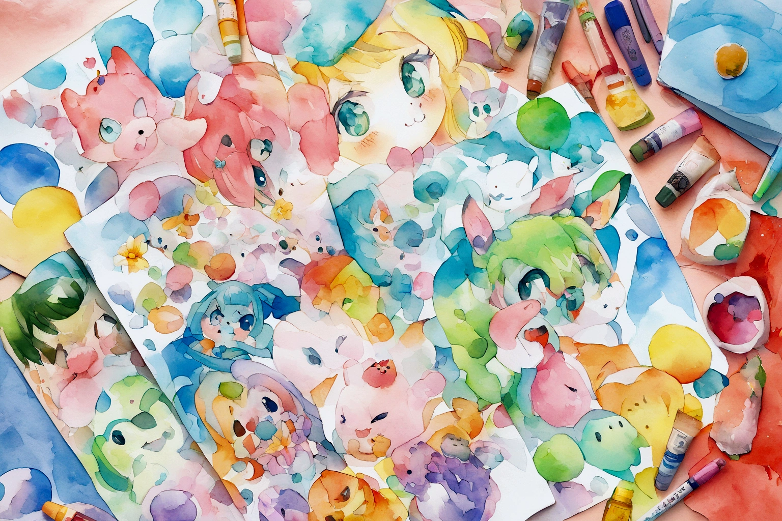 Transforme a imagem fornecida em uma arte na qual se mescla os estilos de cartoon com pintura em aquarela ou aquarelada. 