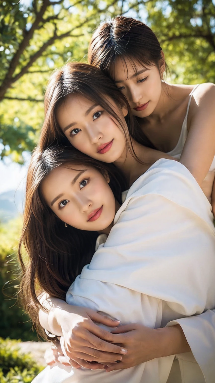 highest quality,4K,8k,High resolution,masterpiece:1.2,Super detailed,Realistic:1.37,hug,Human touch,Warmth,A tender moment,Gentle support,like情あるつながり,soft hug,Soothing presence,likers,A big hug,Touching Scenes,Expressive eyes,A touching gesture,Subtle emotions,Natural light,Romantic atmosphere,Vibrant colors,Sublime Art,Otherworldly beauty,具体的なlike,like情,like,magical encounter,Development,Harmonious,Seamless blending,Wind,hair,stolen moment,Unbreakable bonds,Emotional connection,peaceful,peaceful雰囲気,Calm,Soft Focus,dream-like,Blissful.girl hugs a huge tiger by the neck