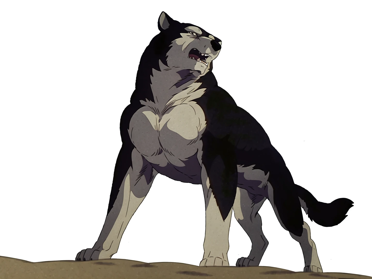 kisaragi (ginga), male, masculine, feral:1.1, quadruped, full body, (muscular forelegs, muscular neck, muscular shoulders, muscular hindlegs, muscular feral):1.5, (pectorals, biceps):1.1, paws, detailed, high quality, best resolution, solo, posing, (no background, white background):1.5, shadow on ground, dog tail, by wfa, by seibear, by rossciaco, by taran fiddler, by echin:0.5, cel shaded, proud, majestic,