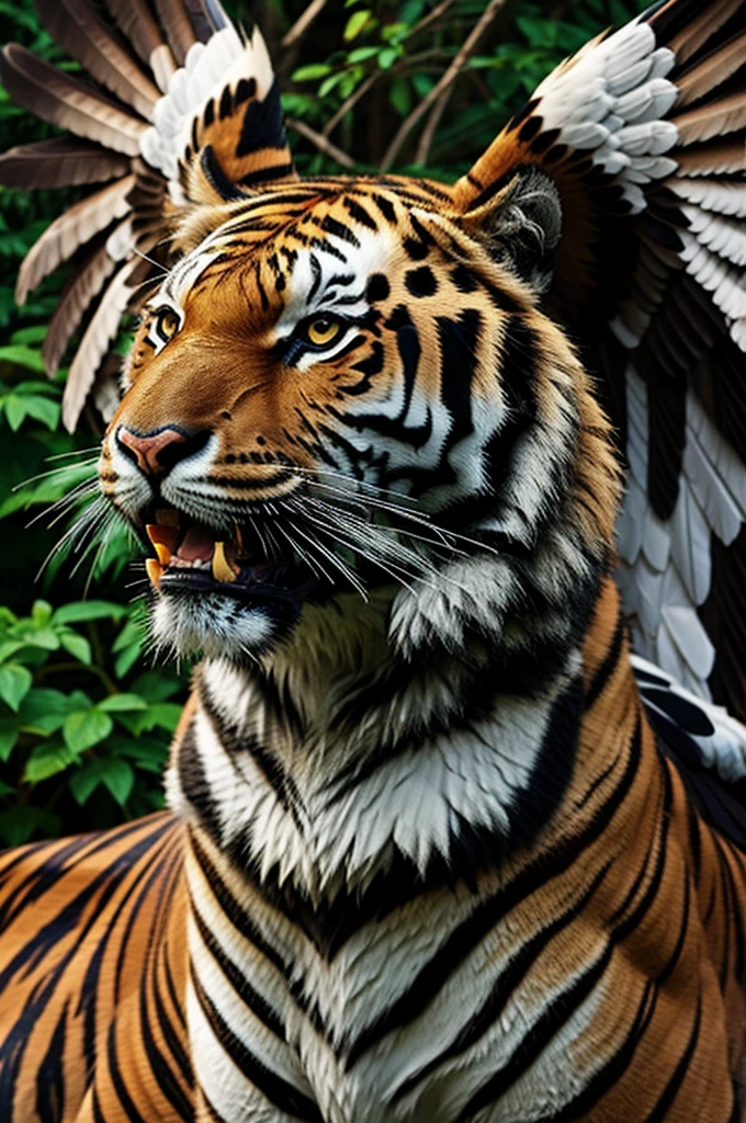 Tiger with eagle head and eagle wings 
