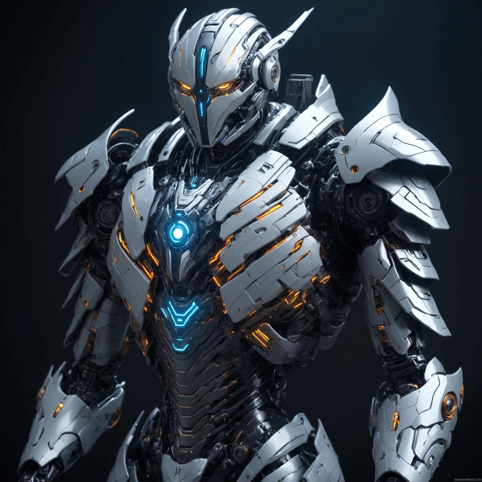 robotic armor with sifi colour scheme