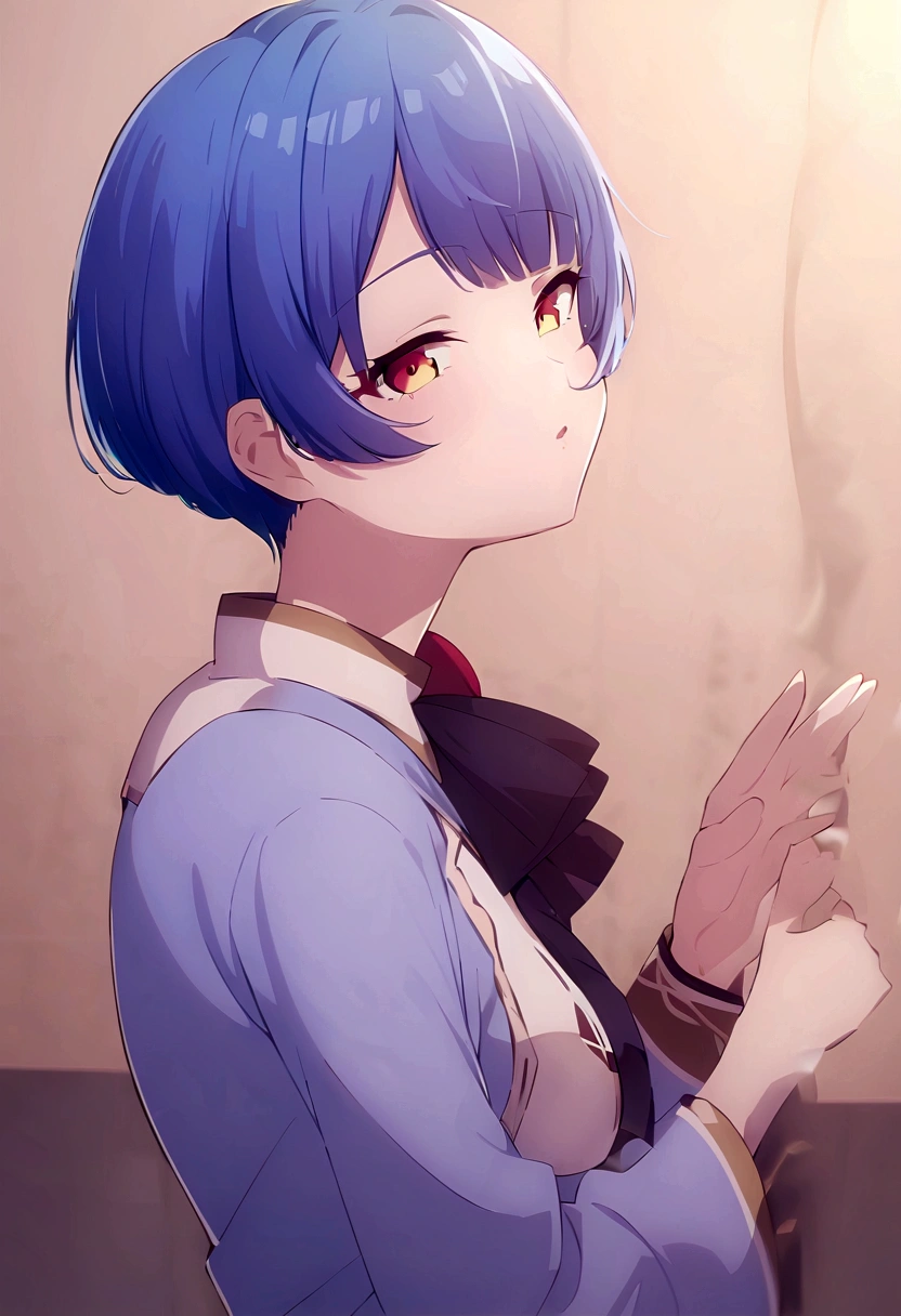 Starting Life in Another World from Zero,((Rem))(((Short blue hair)))(((Rem風髪飾り)))(((Rem風メイド服)))