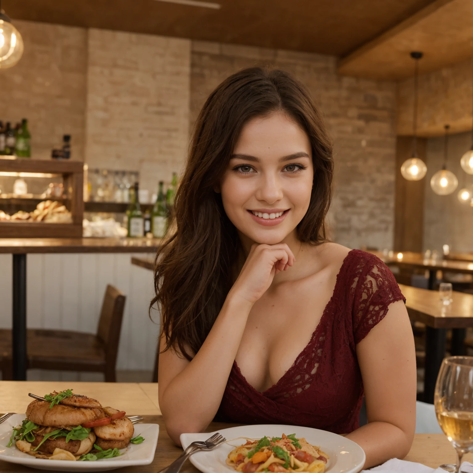 jeune femme, 27 ans,.Elle se trouve dans un restaurant chic. Elle sourit de plaisir, savourant l' wet, rubis, braided hair, ses vêtements et son corps. beau, Suave, Visage long, grands yeux,Lips wide open, robe d'eté rose, une ceinture intensifie votre wesp-taille. Surtout porter du bleu, Trench long, Abri fleuri. (rubis, very long hair, deux tresses ) (dripping wet hair), clothes dripping wet,wet, transparent, (voir à travers)(forte poitrine),