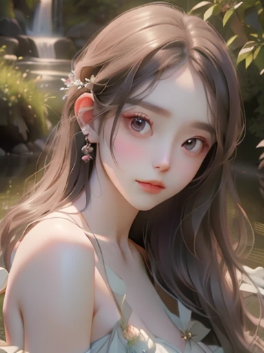 (best quality, 4k, 8k, highres, masterpiece:1.2), ultra-d etailed,(realistic, photorealistic,photo-realistic:1 .37), portrait of fairies,enjoying water play in a beautiful r iver in the forest,fairy with detailed face and hands, enchanted woodland scene, sparkling water, sunlig ht streaming through the trees, vibrant colors, ether eal atmosphere, delicate wings, flowing dresses, mi schievous expressions, shimmering reflections on t he water surface