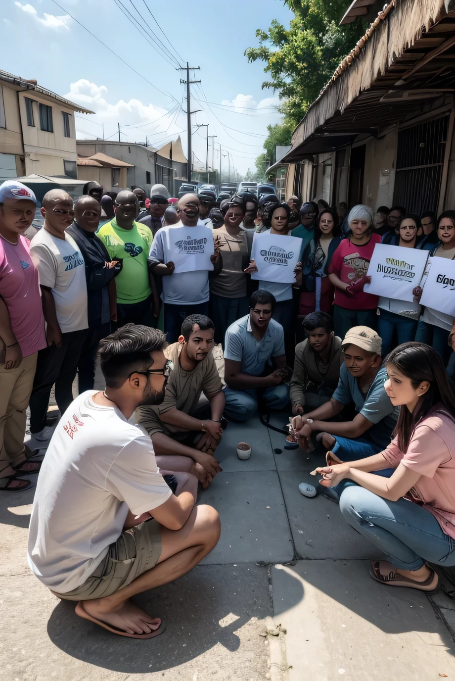 group of people in solidarity with needy people