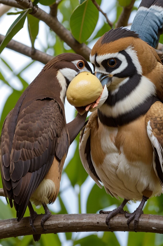 Mapache comiendo huevos gigantes