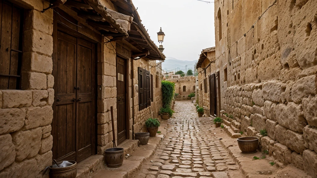 Jesus begins to tell the Parable of the Lamp in an ancient dirt street and mud houses in ancient Galilee. and peaceful. It is in this environment, filled with expectation and reverence