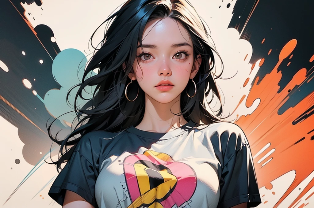 a Plumeria drawing with a splatter background and spray paint effect, by Eugeniusz Zak, t-shirt, upper body centered, by Károly Lotz, pencil sketch, line art detailed art, by Reuben Tam, coloring book, masterfully detailed line art, line art, Greg Rutkowski