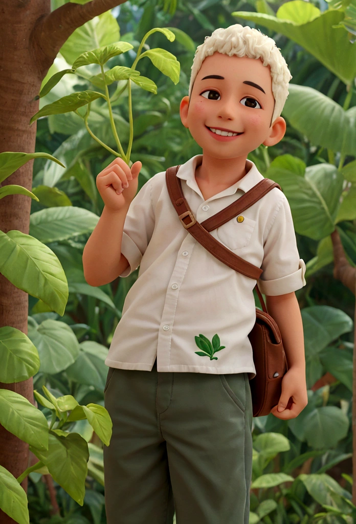 sorrindo na floresta