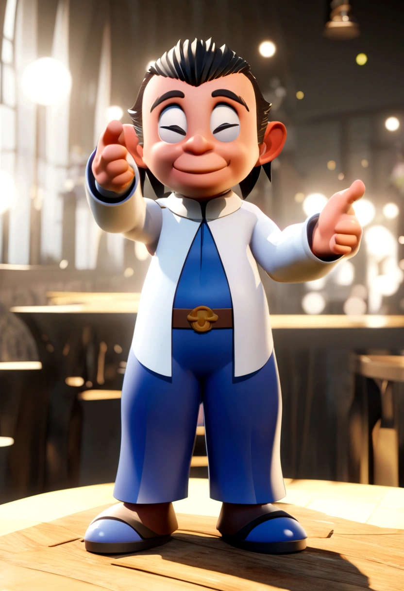 Cartoon character of a PRIEST without glasses  ,Cabelo curto com alguns fios Branco, animation character, Caractere estilizado, animation style rendering, 3D estilizado, Arnold Maya rendering, Stylized 3D rendering, toon render screenshot, Personagem 3D, Personagem 3D, Stylized 3D rendering, 3D character rendering, personagem de desenho animado, Personagem de close up, Pose de personagem,  (Estilo Pixar) (parte mestre:1.2) (Bokeh) (melhor qualidade) (pele detalhada) (textura detalhada) (8K) (argila) (cinematic lighting) (sharp focus