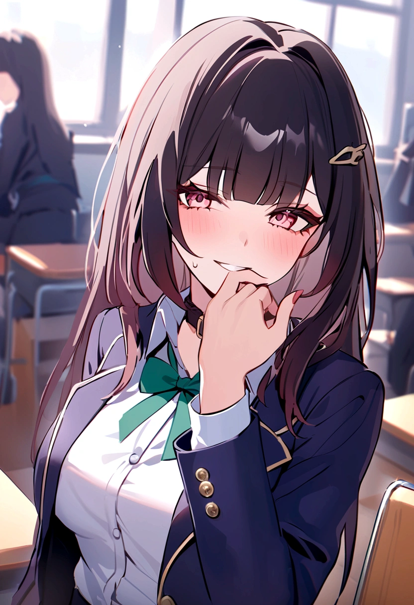 NSFW,((table top, highest quality)),(1 girl:1.5),manhattan cafe,manhattan cafe(racing wear),Uma Musume,horse ears,hair_between_eye,(alone:1.2),pantyhose,length_hair, black_hair, black Gloves,yellow_eye,Ahoge,tie,black_Jacket,skirt,black_footwear,I'm in heat,excited,pants are visible,1 male,My pussy is being touched,shy,sex,A dick is inserted,On your back,Creampie,sexual treatment,sex slave,(Sweat:1.5),eyeが蕩けている,fall of pleasure,Hotel,lying down