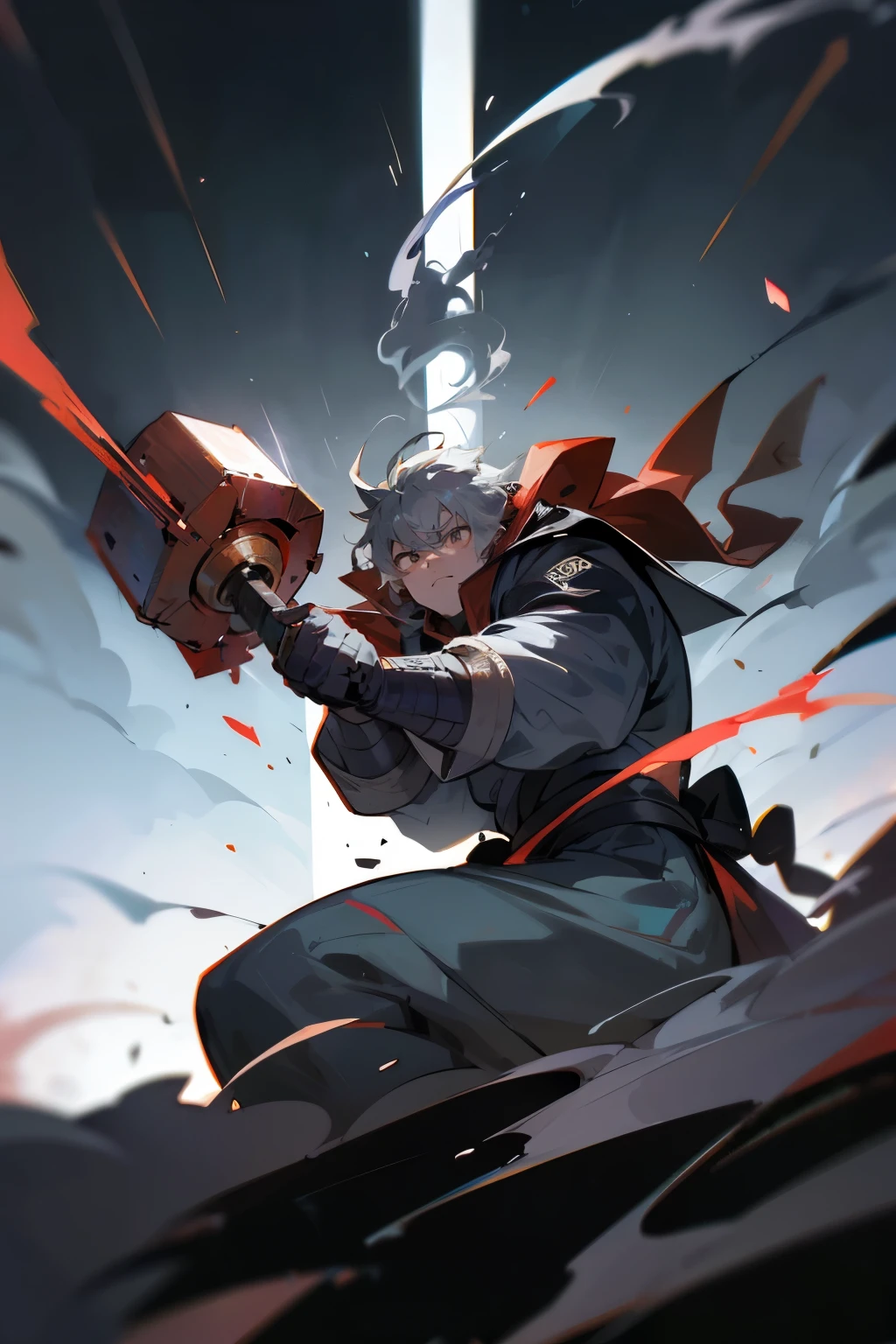 An Jujutsu Character with an Curse power of Hammer and brute strength and having an tough defense and unstoppable attacks and can control smoke and space wave gravity and etc