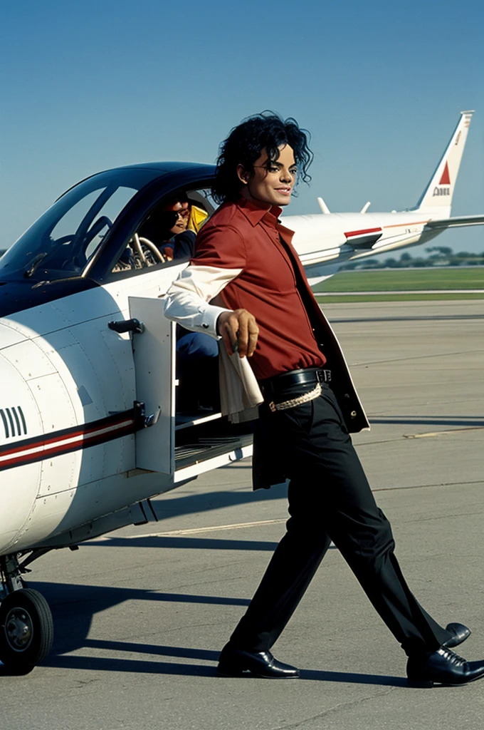 Michael Jackson driving a plane