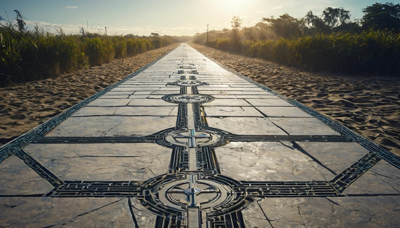 One's footsteps cross the border between the real world and the cyber world