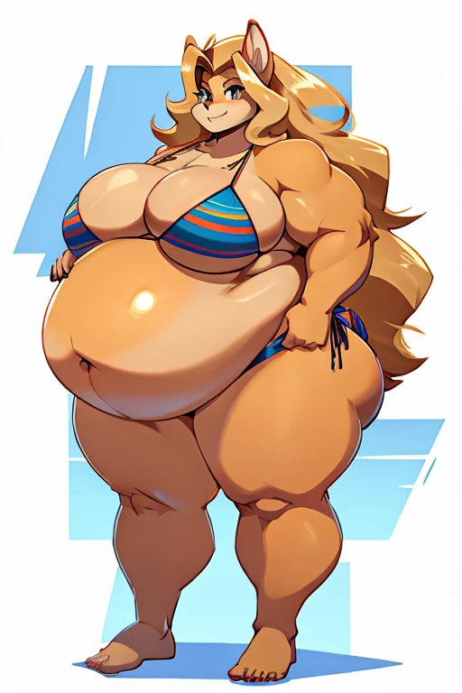 fat and pregnant tawna bandicoot, chubby, plump, bbw, tall, big breasts, bikini