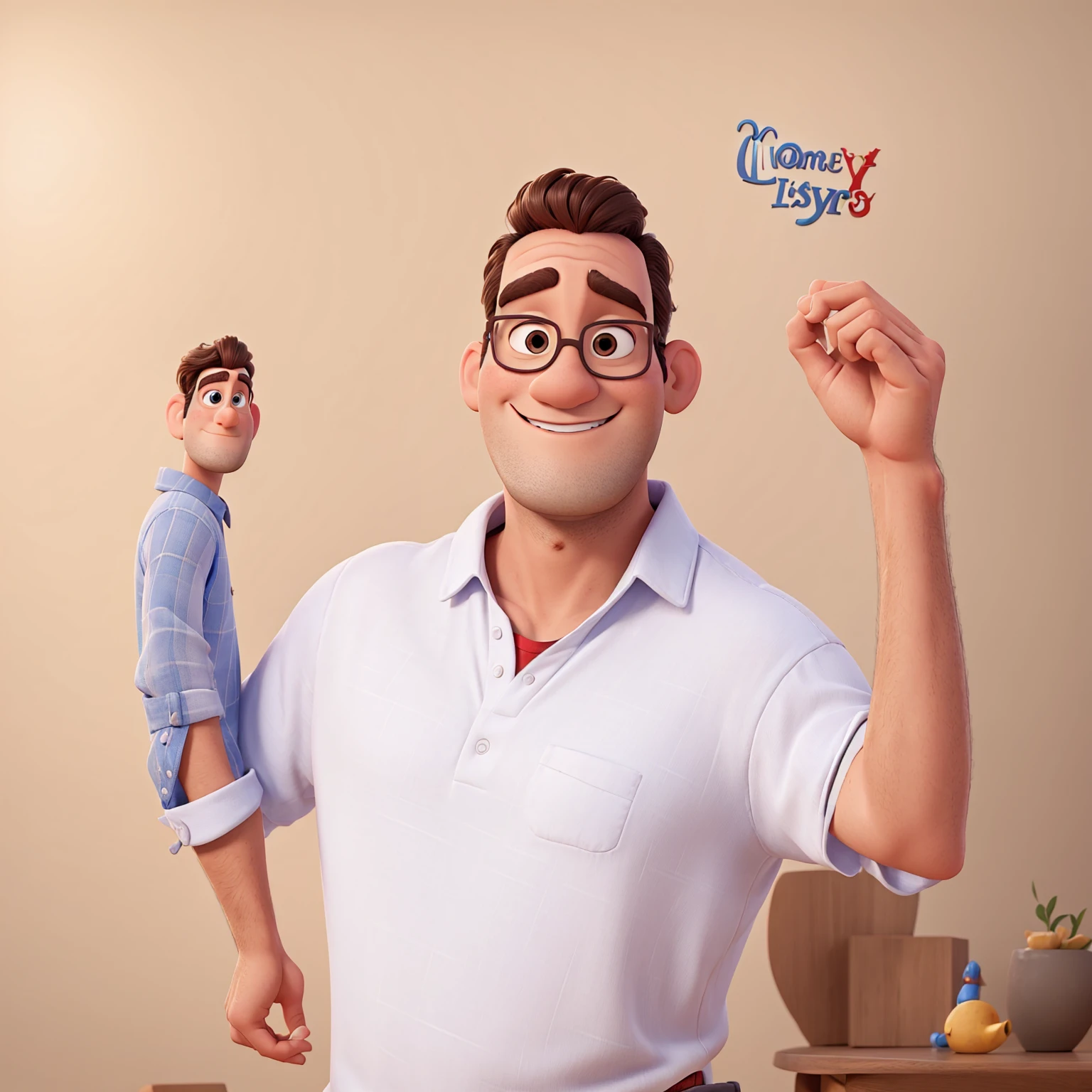 Um homem estilo pixar disney 