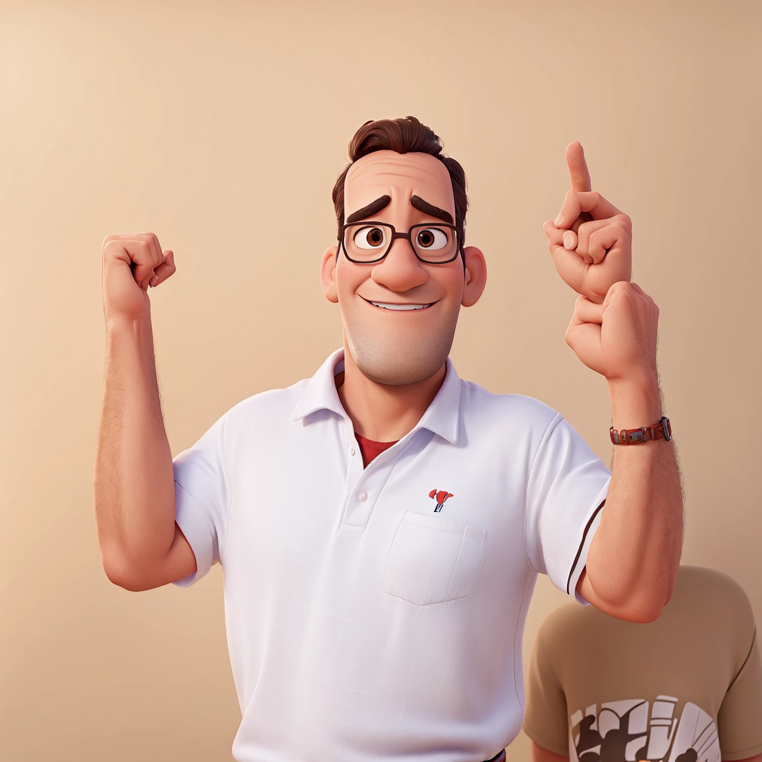 Um homem estilo pixar disney