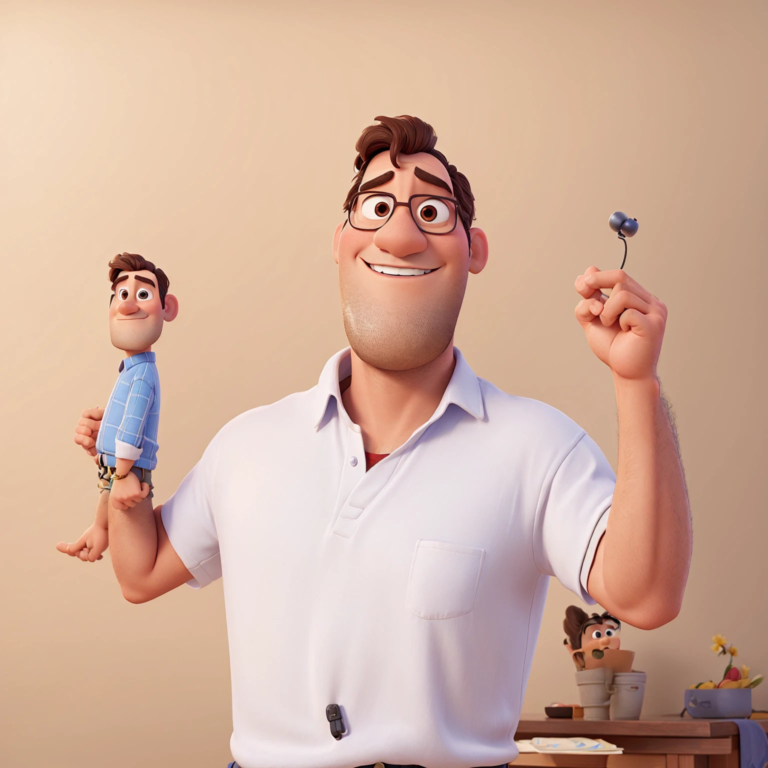 Um homem estilo pixar disney