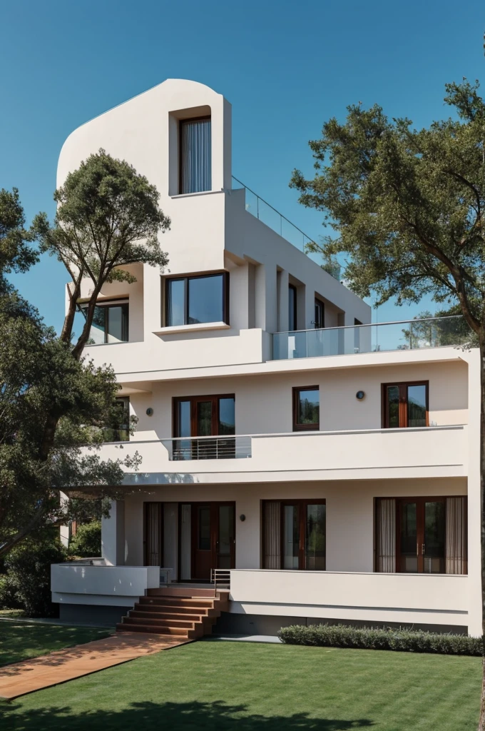 University style house,with two very large telescopes